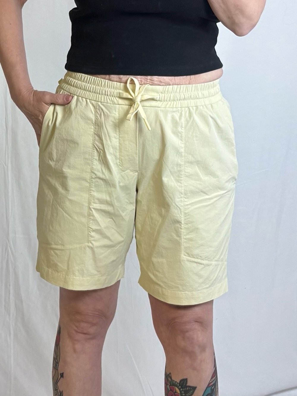 lululemon athletica Light Yellow Drawstring Athletic Shorts